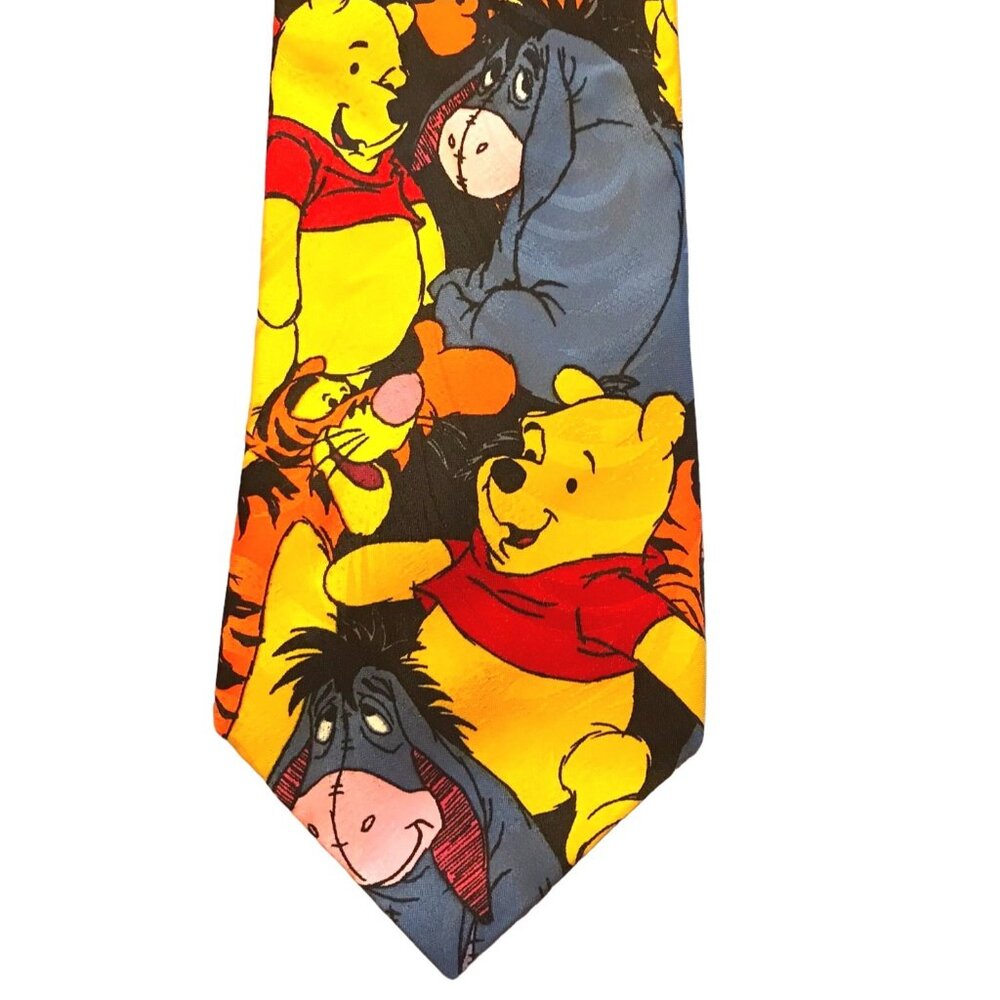 Vintage Winnie The Pooh Tigger Eeyore Neck Tie 60" Disney Characters Novelty AOP